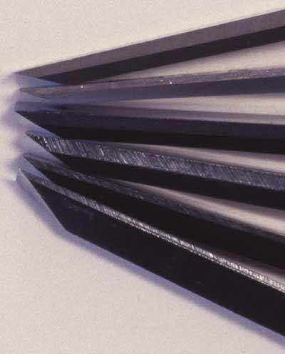 View of the sides of different chisels