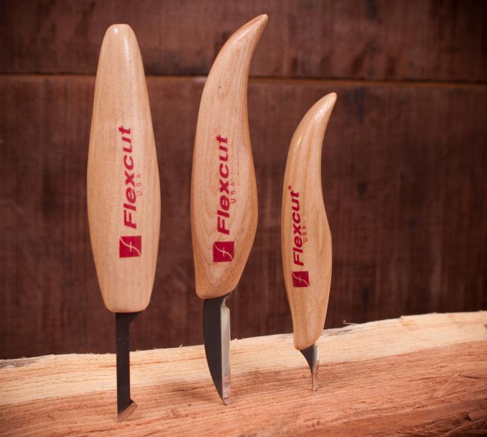 Flexcut Carving Knives - Flexcut uses three styles of wooden handle Push, Regular or Mini/Detail. We&rsquo;ve found them all pretty comfortable.