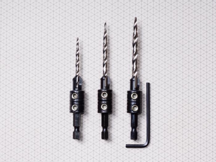  alt="3 Piece Tapered Drill Countersink Set
Includes: 44006, 44008, 44010 &amp; 1/8&quot; Hex Key (Replaces Part # 40040)(#44300)"